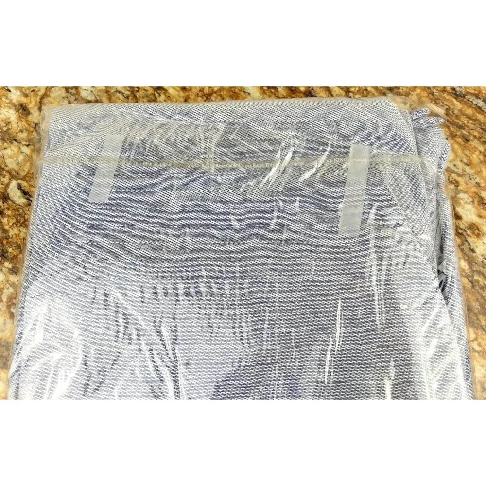 NEW Heather Blue Cotton Tablecloth 60x84‎ Oblong Holiday Collections Peace Love